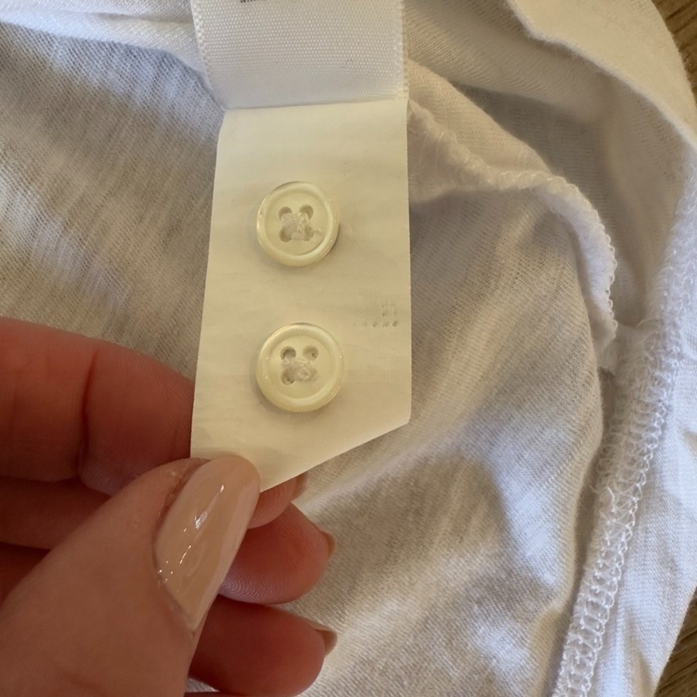 Standard JAMES PERSE White V-Neck Slub Button Down Henley Shirt-Women's Sze 1 - Picture 13 of 15